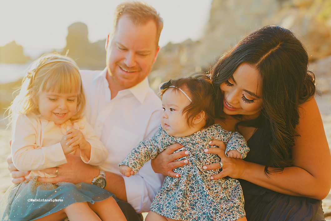 Little Corona del Mar beach session. Orange County family beach photography